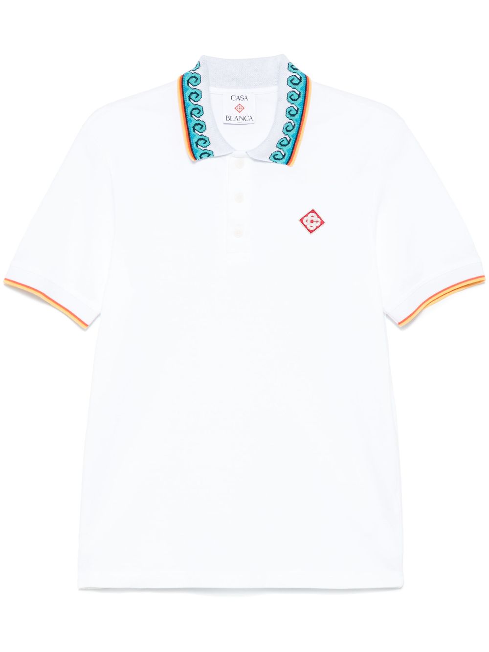 Casablanca piqué polo shirt - White