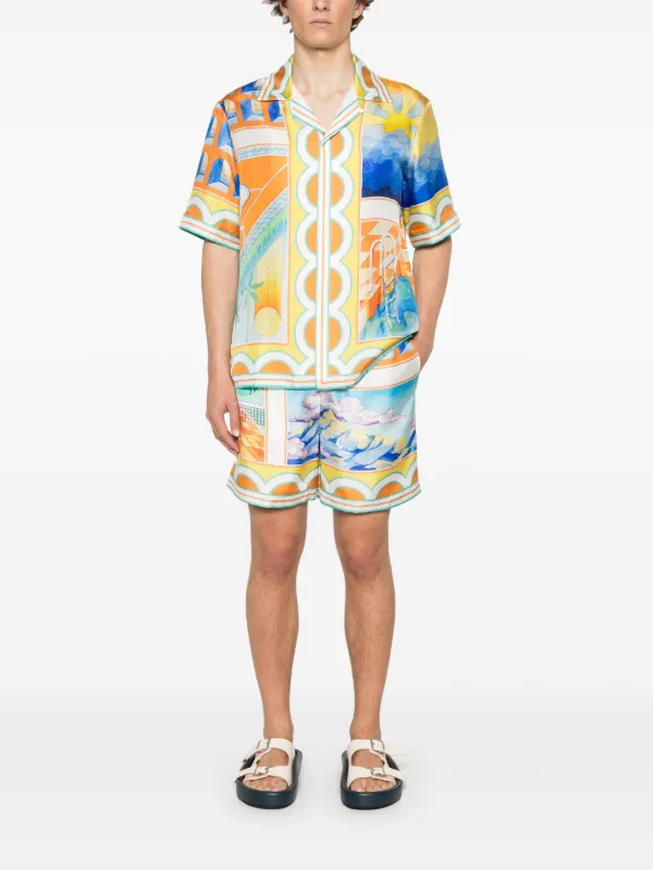 Casablanca Surreal Pool Shorts | Orange | FARFETCH AU