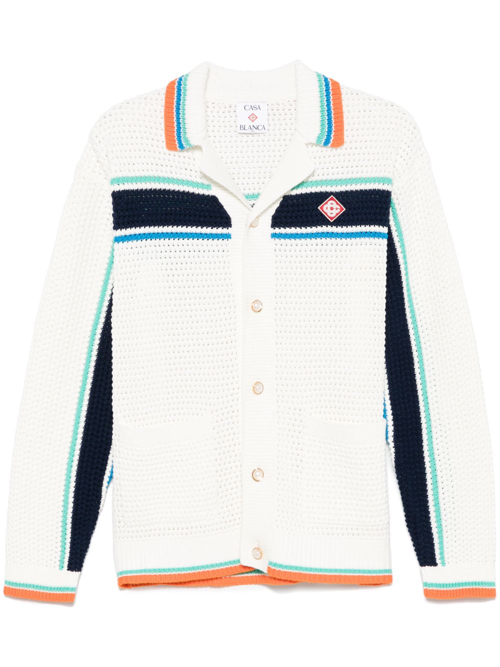 Casablanca crochet tennis shacket - White