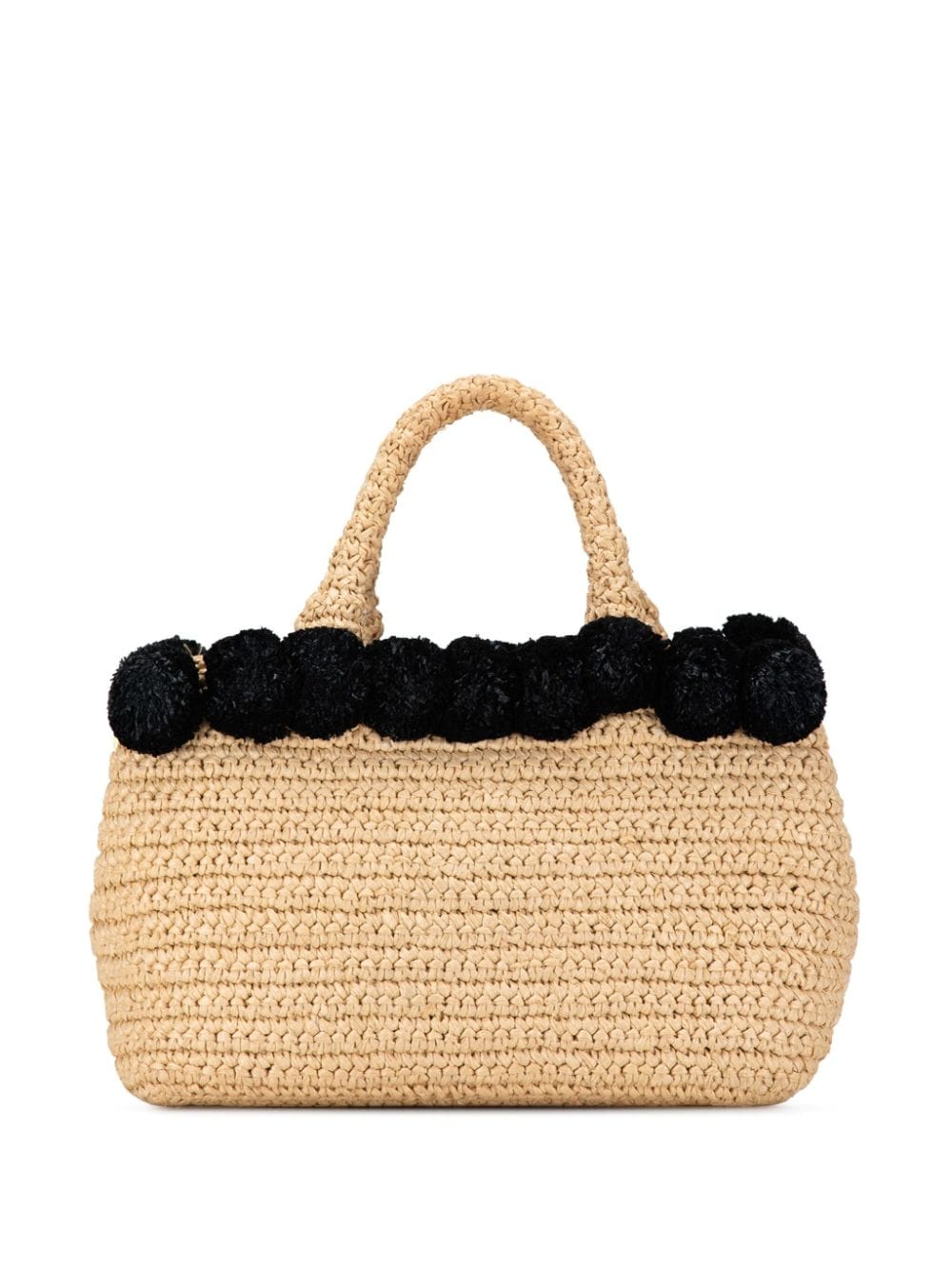 Prada Pre-Owned 2013-2023 Small Raffia Pompom satchel - Bruin