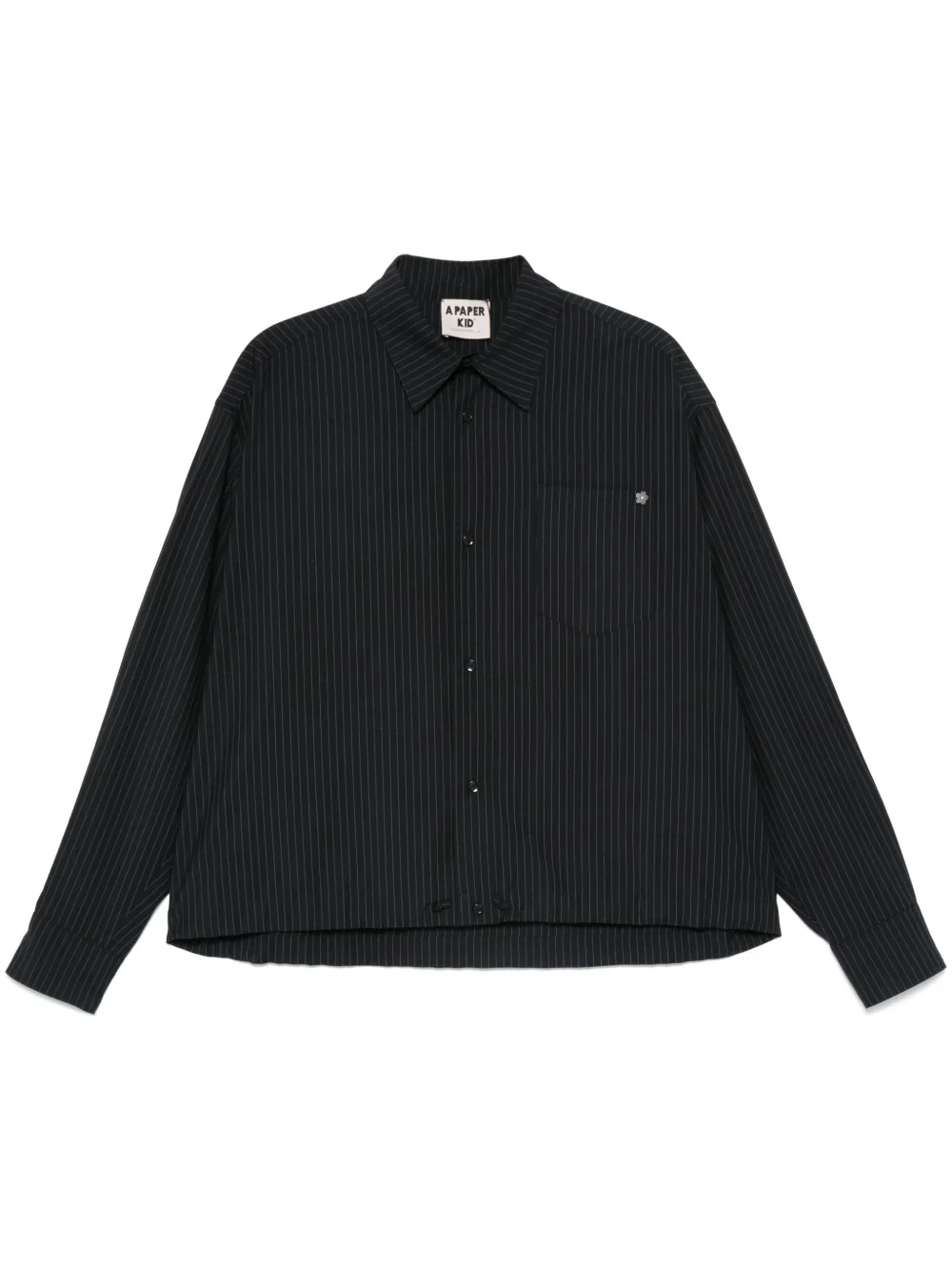 A Paper Kid Striped Shirt In Black