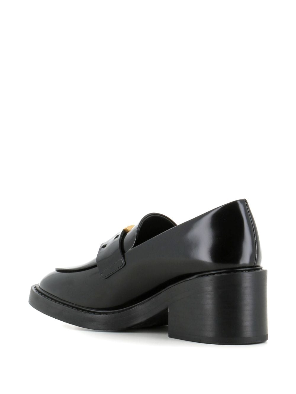 Shop Chloé 60mm Buckled Leather Loafers In Black