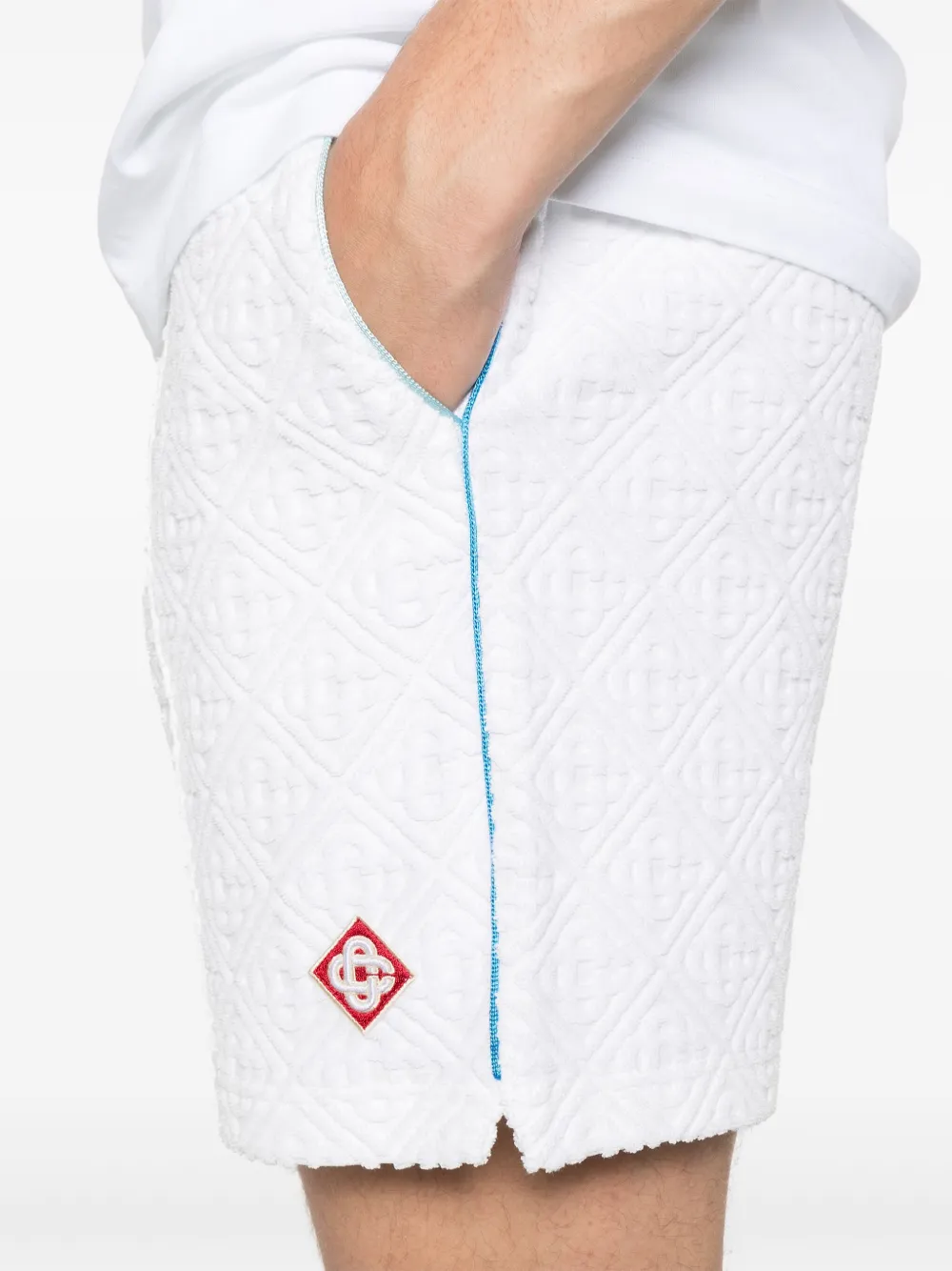 Casablanca Badstof shorts met monogram Wit