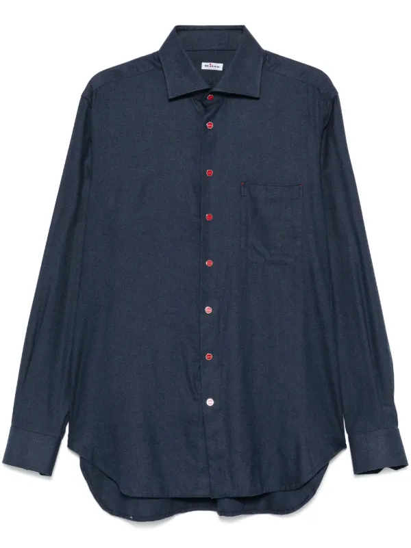 Kiton Flannel Shirt | Blue | FARFETCH Kiton Flannel Shirt | Blue | FARFETCH
