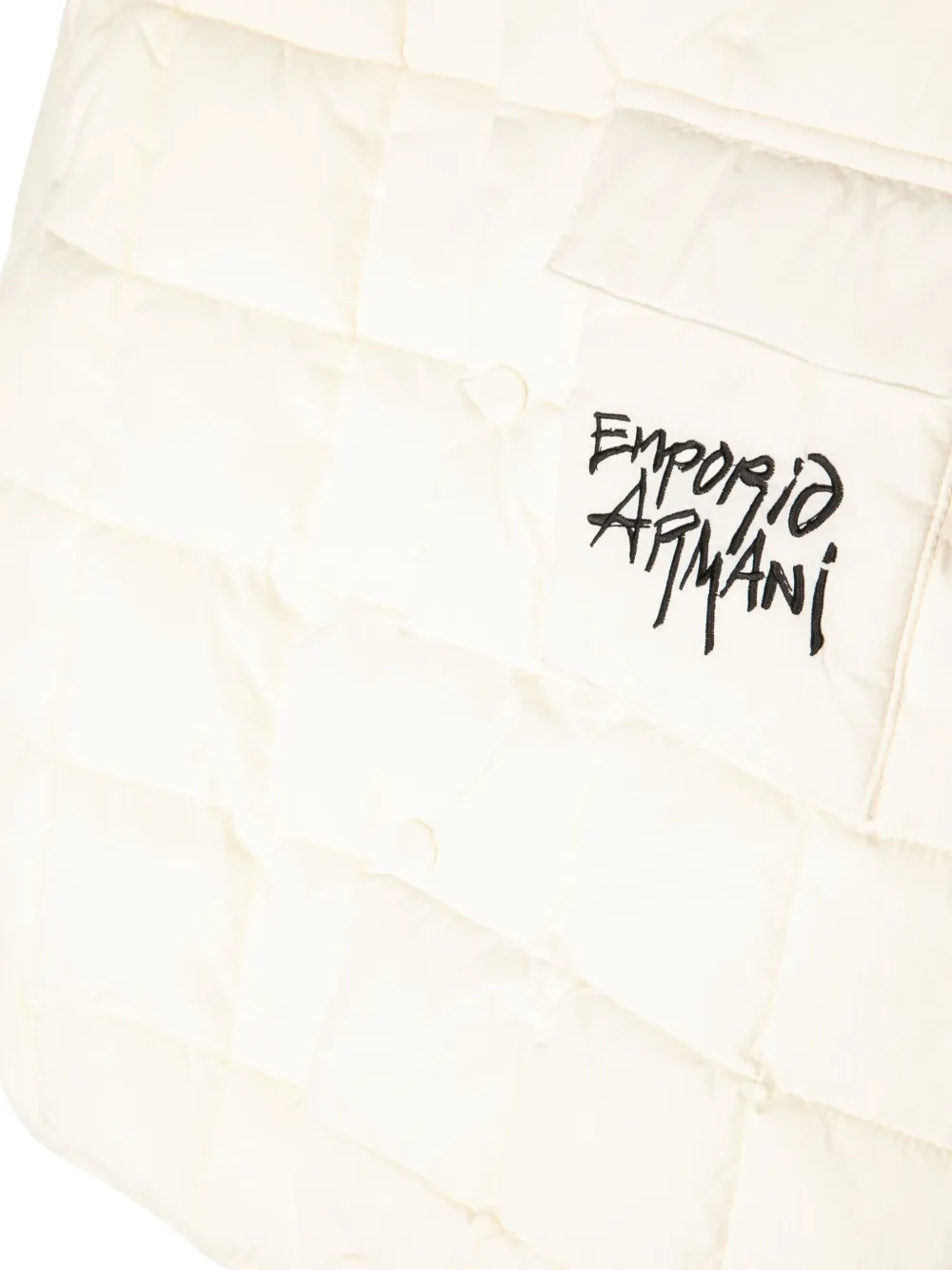 Emporio Armani Kids Gewatteerd jack met logoprint Wit