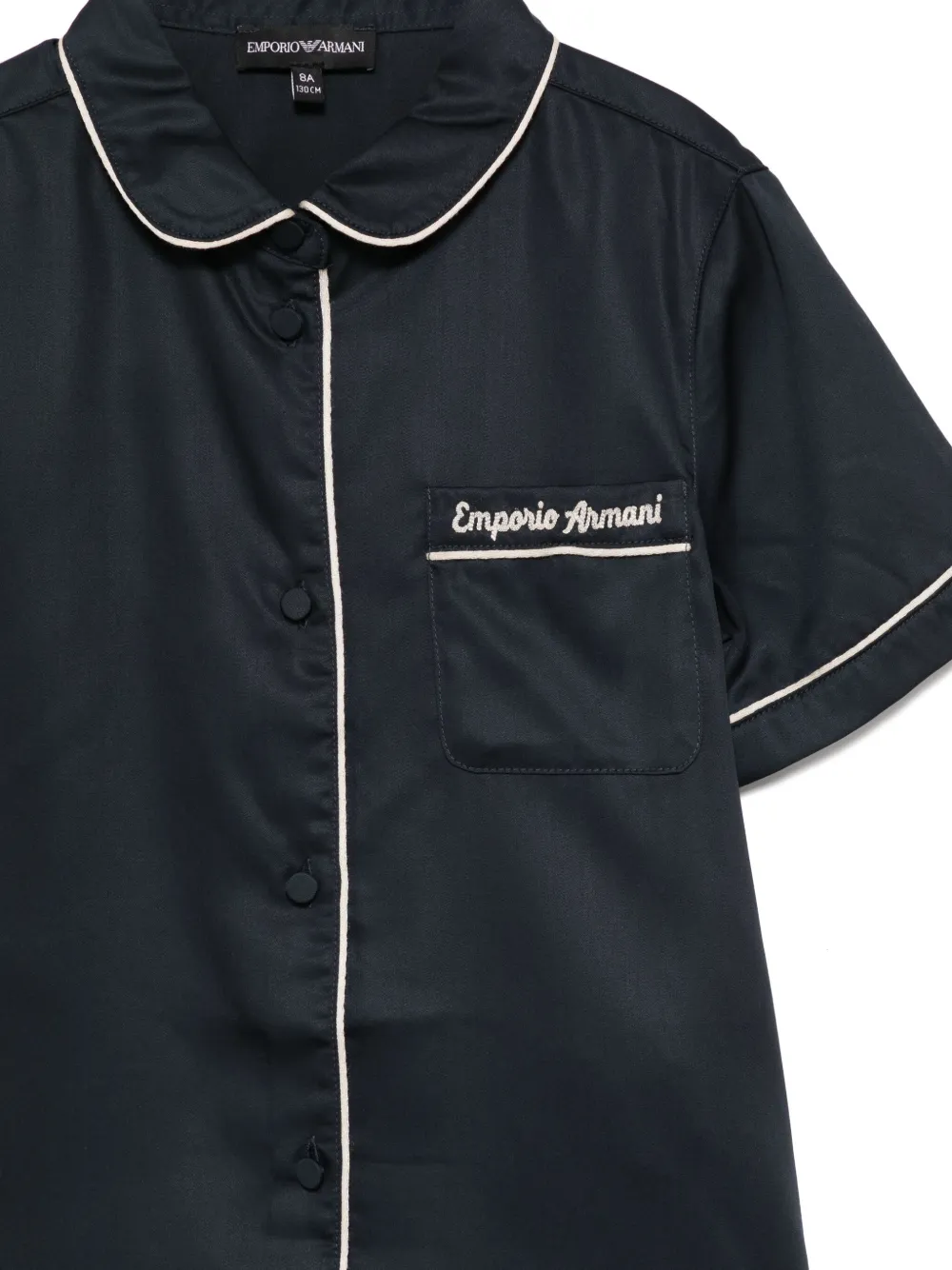 Emporio Armani Kids Shirt met geborduurd logo Blauw