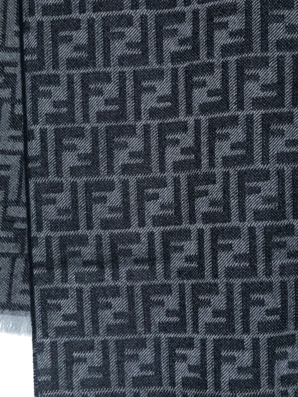 FENDI FF monogram-pattern Scarf | Blue | FARFETCH