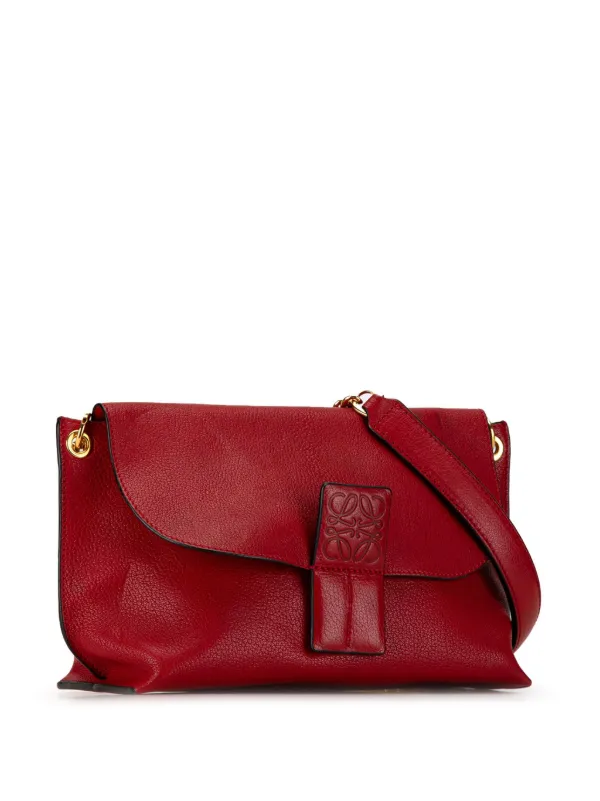 Loewe Pre Owned 2017 Anagram Avenue Crossbody Bag Red FARFETCH AO