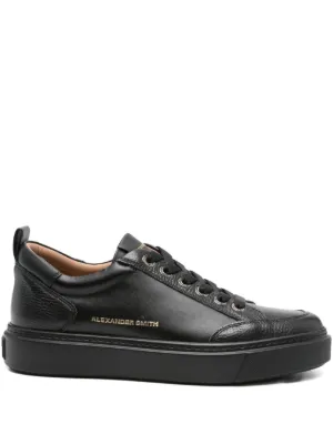 Baldinini logo-embossed low-top Leather Sneakers | Black | FARFETCH GE