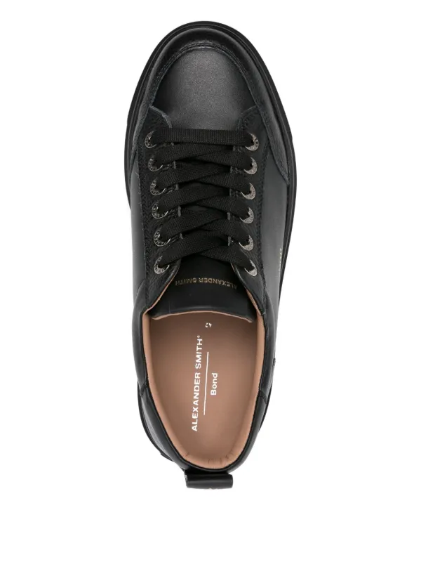 ALEXANDER SMITH ブラック ホワイト スニーカー Alexander Smith Men's White & Black Leather Sneakers 80WBK
