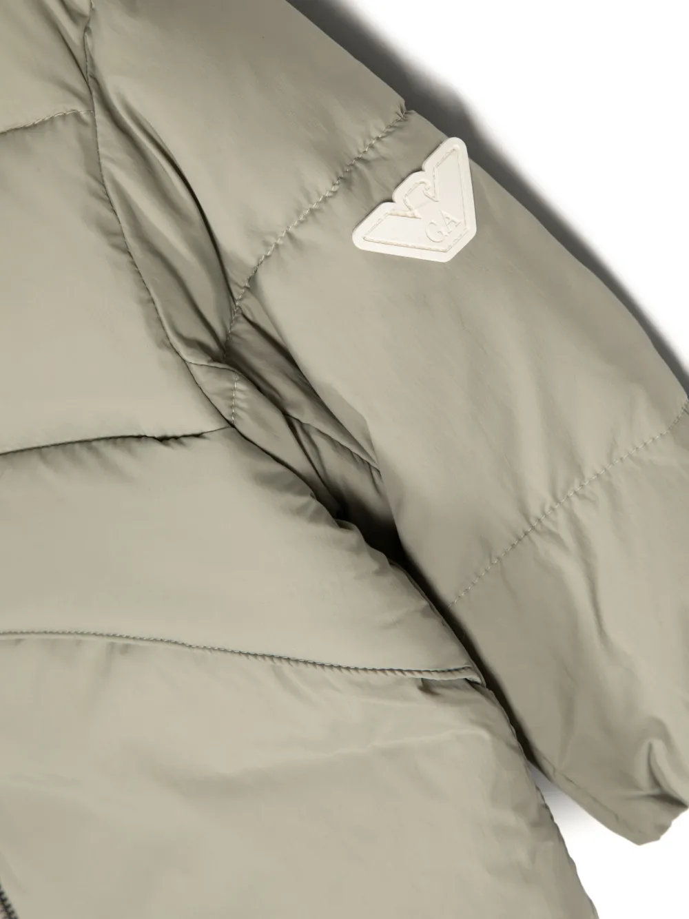 Emporio Armani Kids Gewatteerd jack met logopatch Grijs