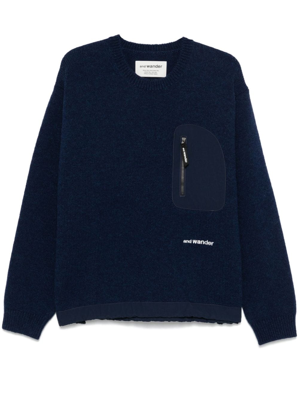 and Wander logo-embroidered sweater - Blu