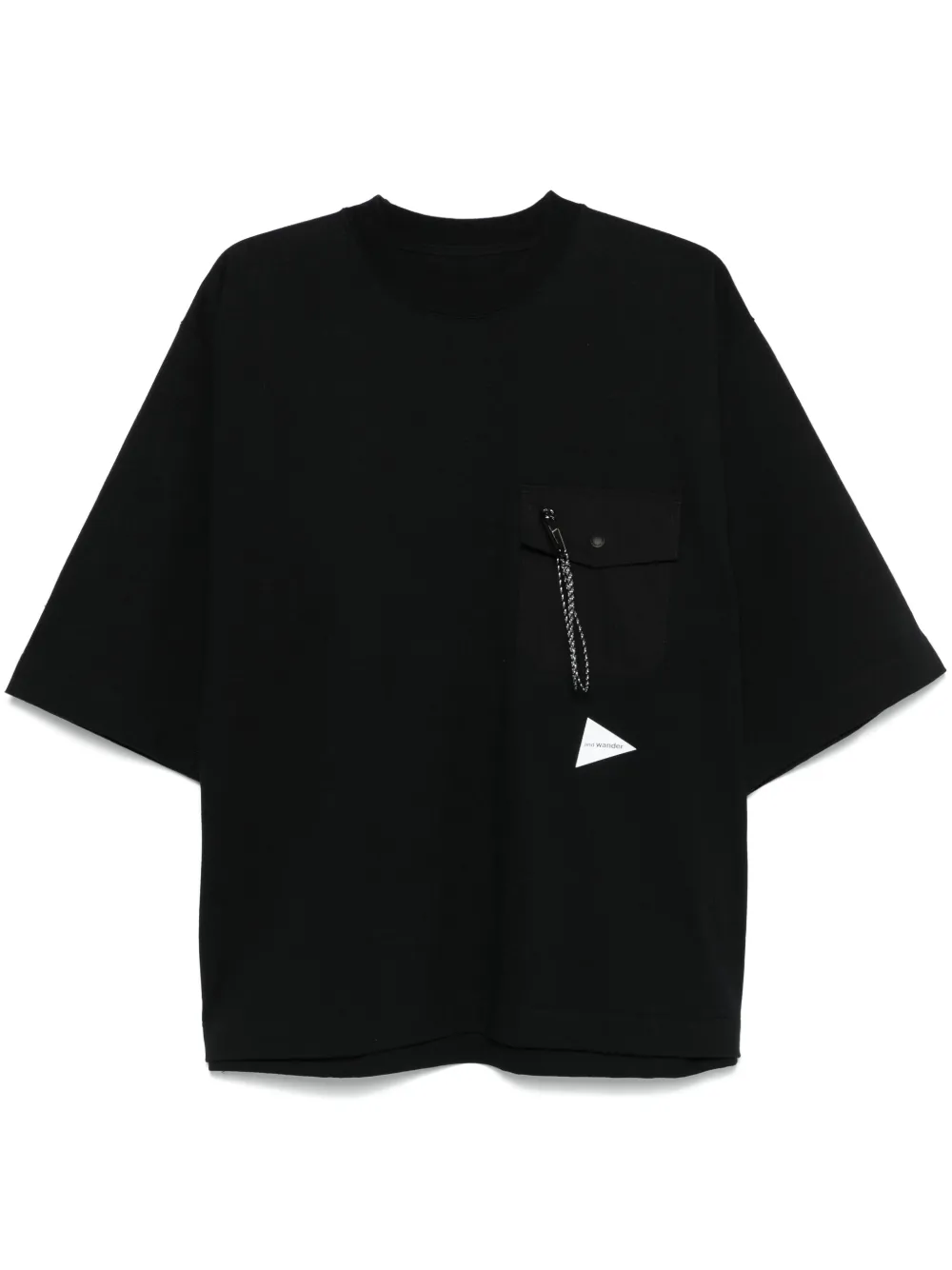 And Wander T-shirt met logoprint Zwart