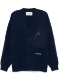 and Wander logo-embroidered cardigan - Blue
