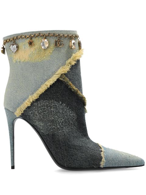 Dolce & Gabbana distressed denim boots Women