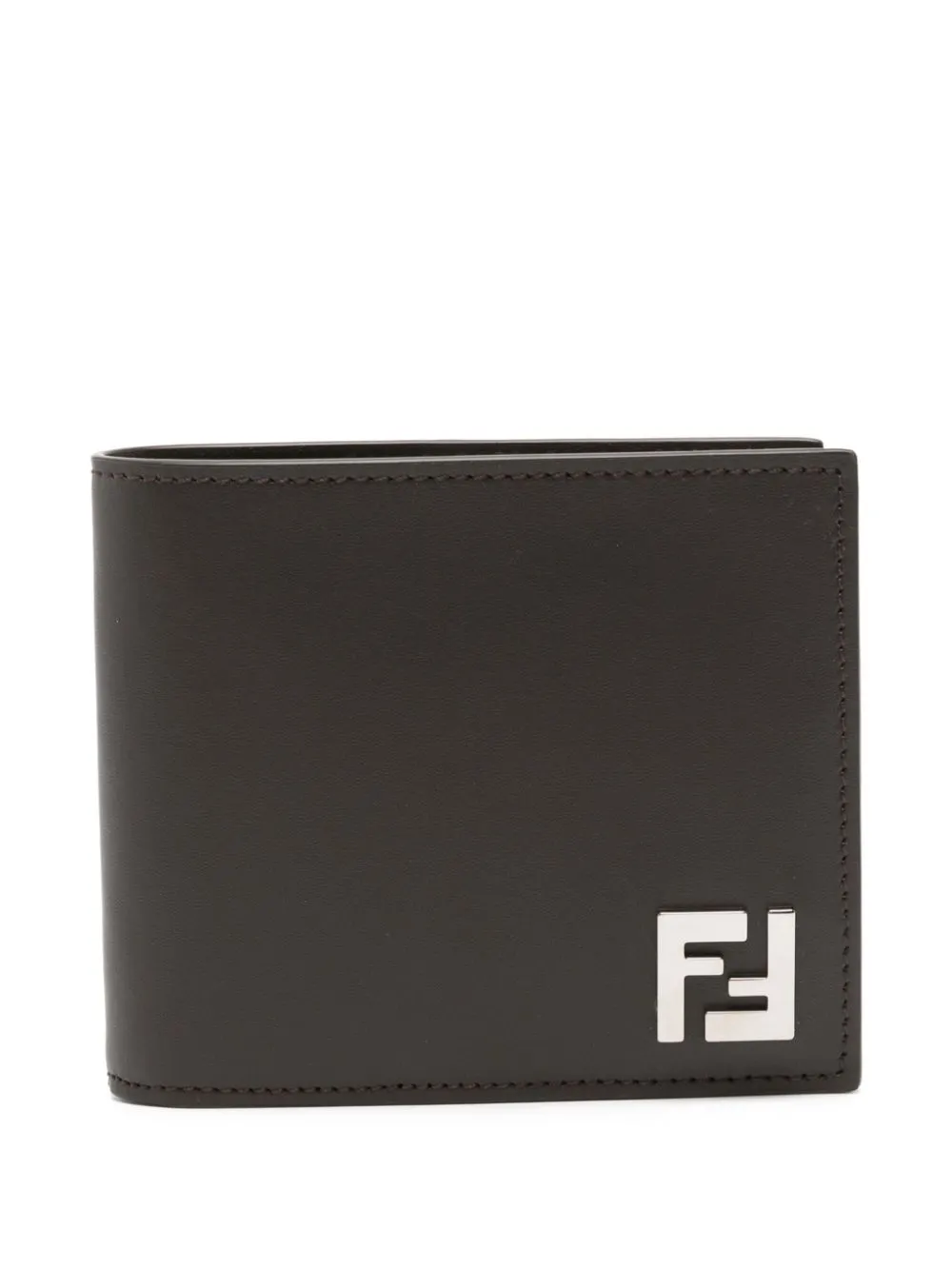 Shop Fendi Ff-plaque Wallet In Brown