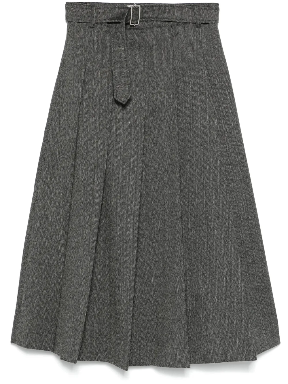 pleated midi skirt