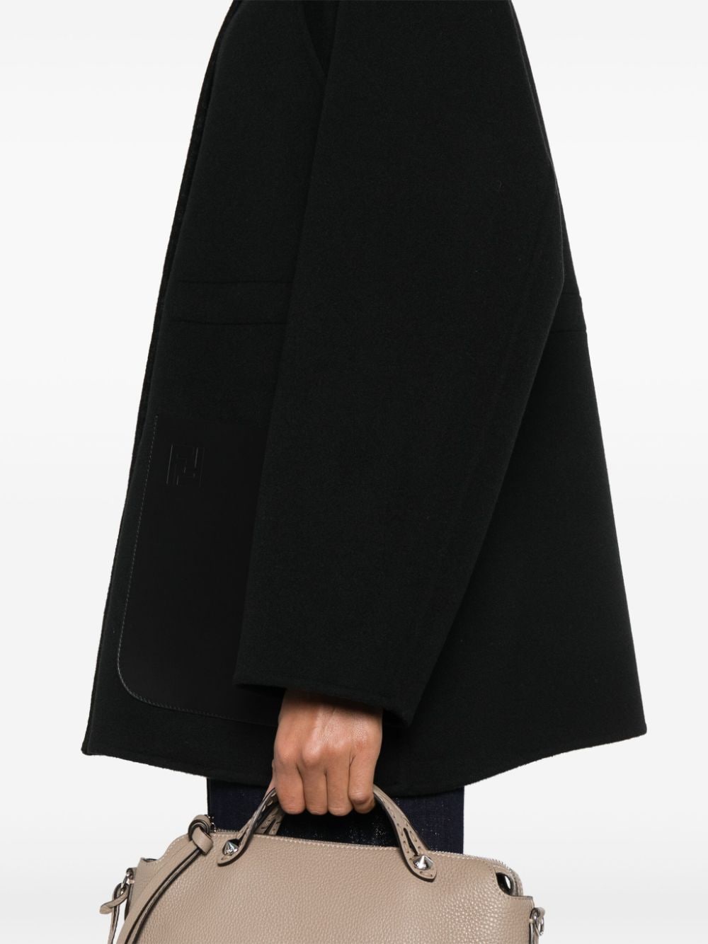 Shop Fendi Ff Coat In Black