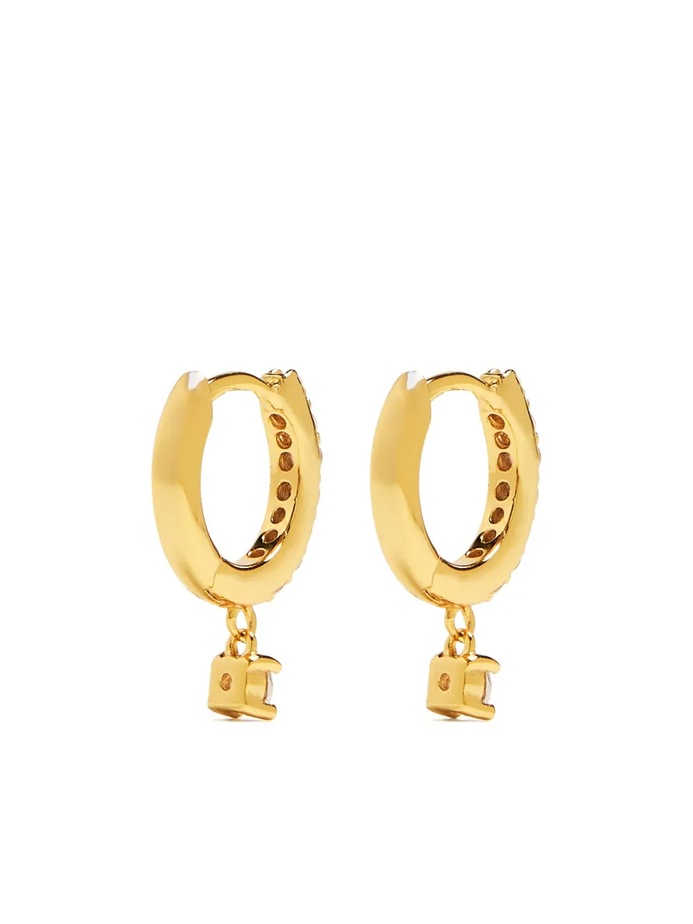 Astrid & Miyu aretes estilo huggie con detalles de cristal | Image 2