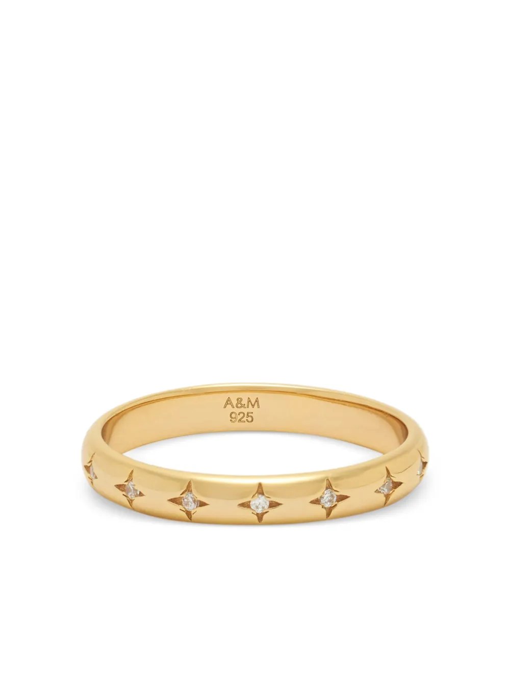 Astrid & Miyu Cosmic star zirconia band ring | Gold | Image 1