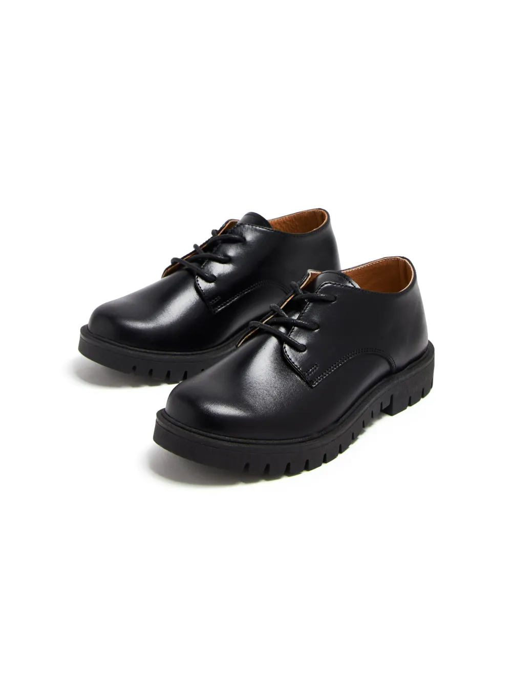 BabyWalker Leren veterschoenen Zwart