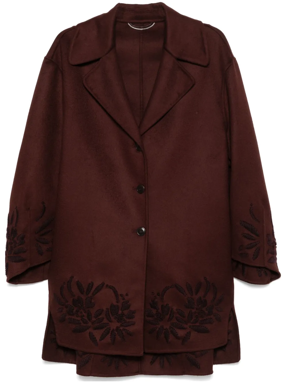 Ermanno Scervino motif-embroidered coat | Red | Image 1