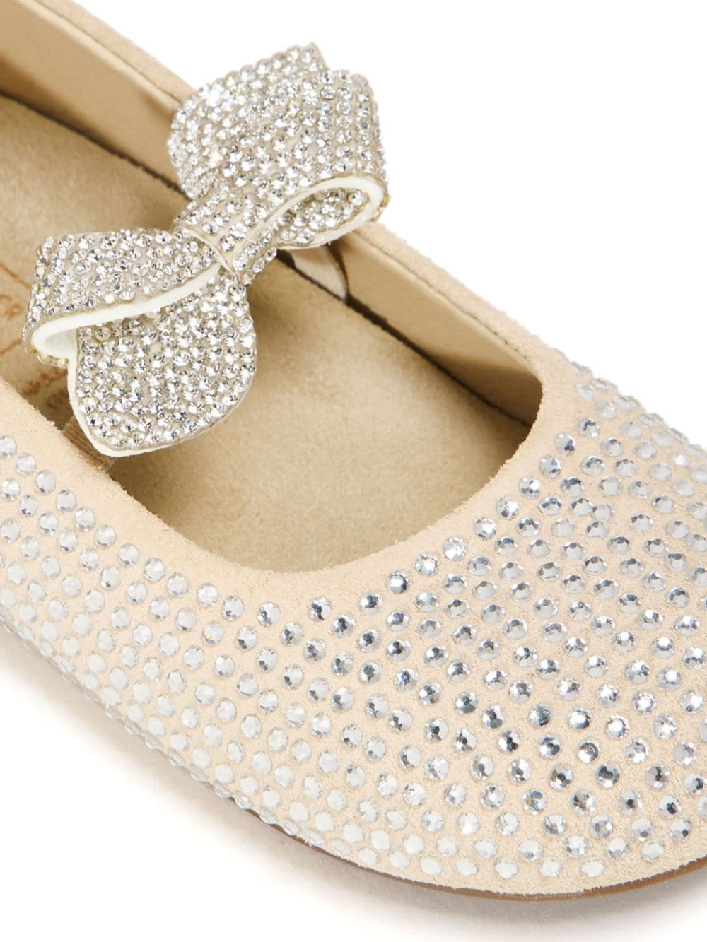 BabyWalker crystal-embellished ballerina shoes Neutrals