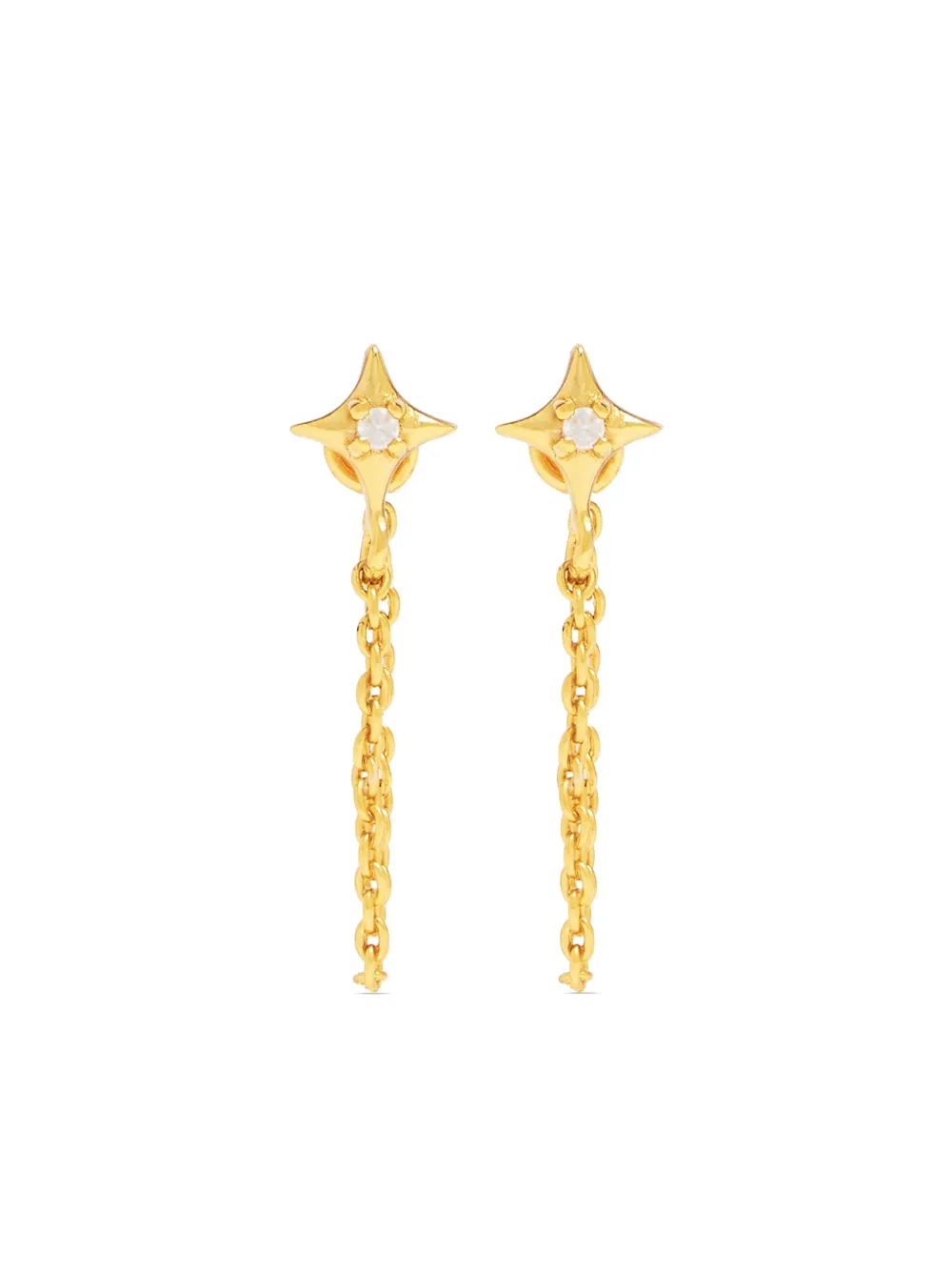 Astrid & Miyu Cosmic Star Chain ピアス - ゴールドトーン Astrid & Miyu Cosmic Star Chain ピアス - ゴールドトーン