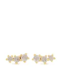 Astrid & Miyu Glimmer Crystal climber stud earrings - Gold