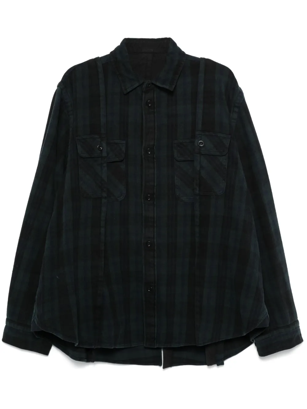 sacai panelled shirt | Green | Image 1