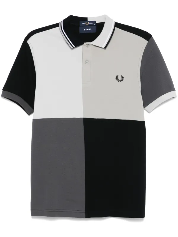 Fred Perry x Beams colour block Polo Shirt Black