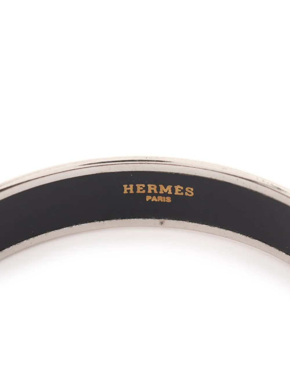 Pre-owned Hermes 2000s Cloisonne Pm Bangle Bracelet In Black