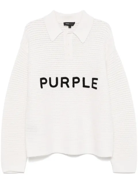Purple Brand logo-embroidered polo sweater