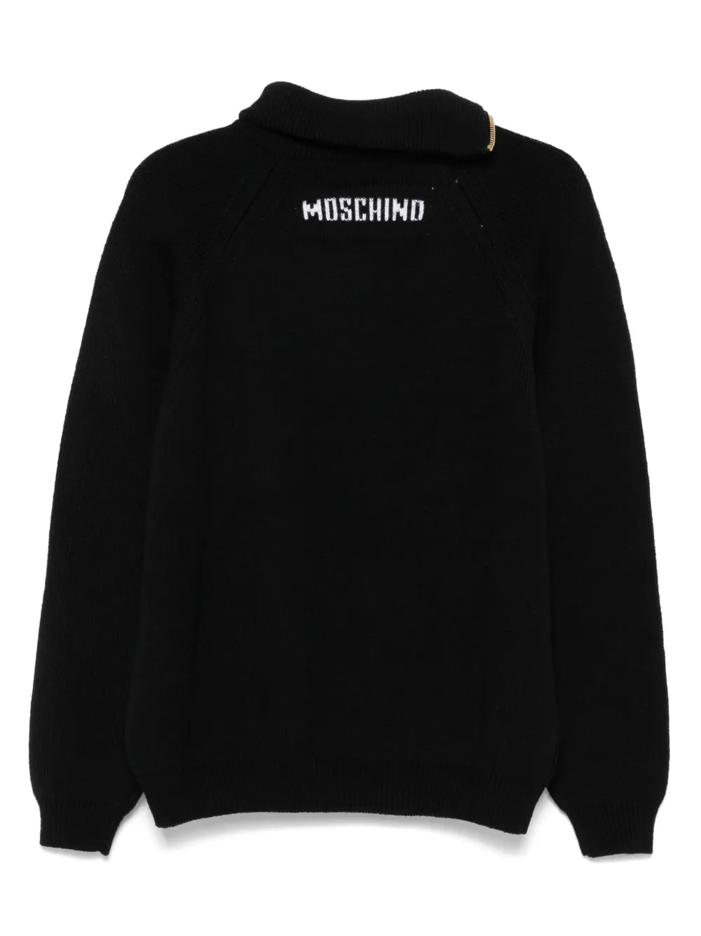 Moschino Trui met asymmetrische hals - Zwart