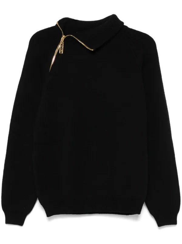 Moschino asymmetric-neck Sweater Black FARFETCH IN