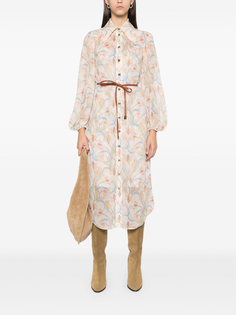 ZIMMERMANN Pavilion midi-jurk - Beige