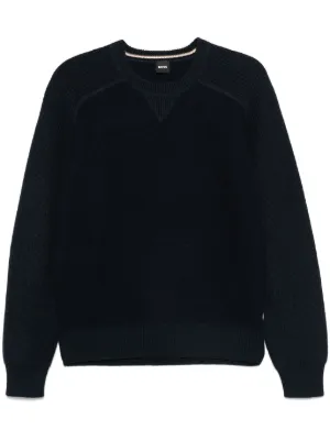 Ea7 Emporio Armani Cotton Sweater | Blue | FARFETCH SG