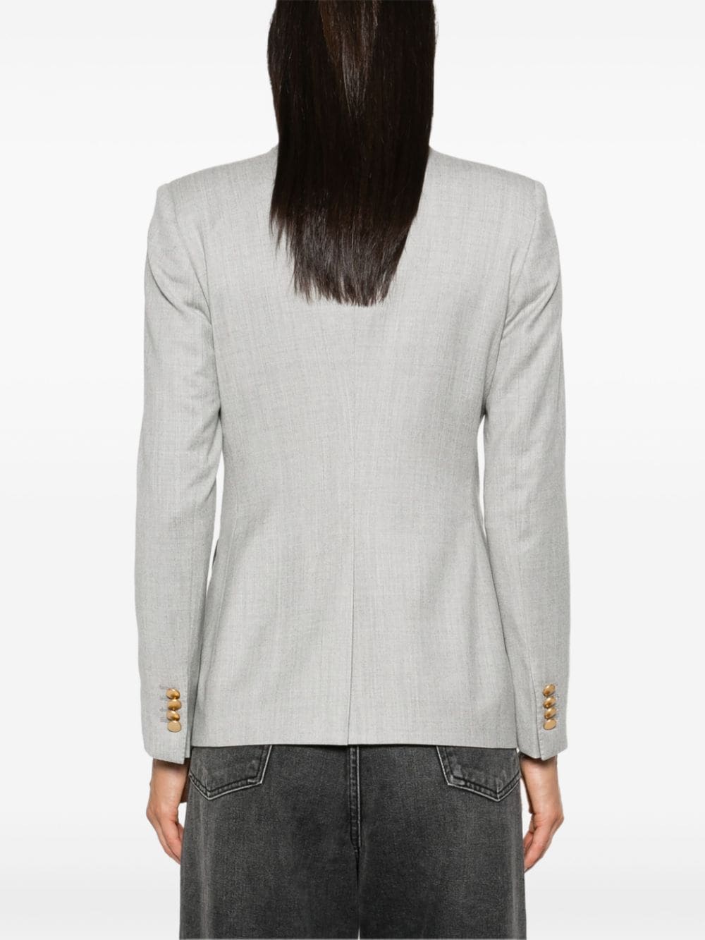 Shop Tagliatore Mélange Blazer In Grey