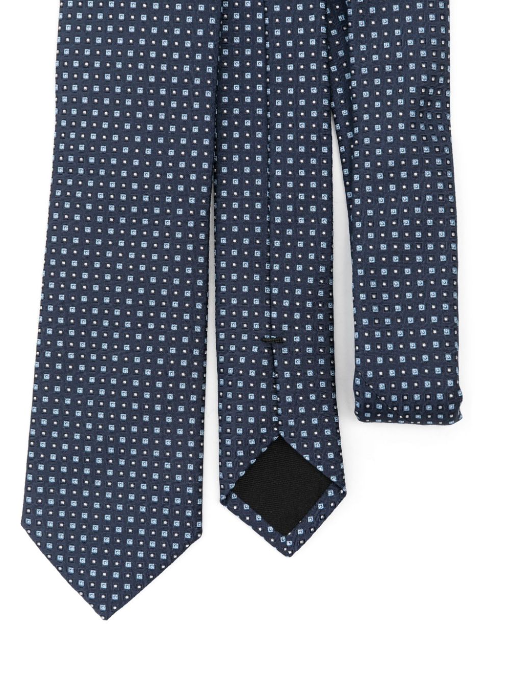 BOSS Stropdas met geometrisch patroon - Blauw