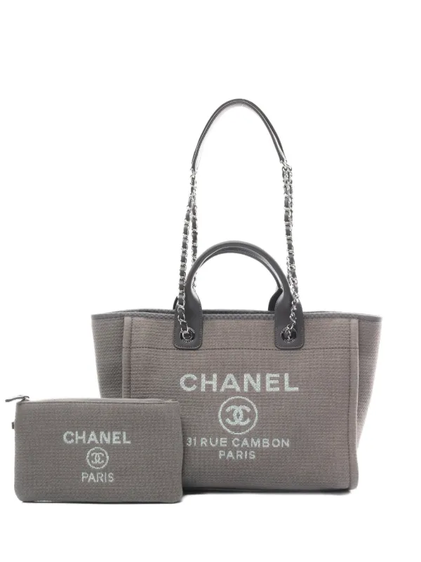 Chanel deauville tote grey best sale