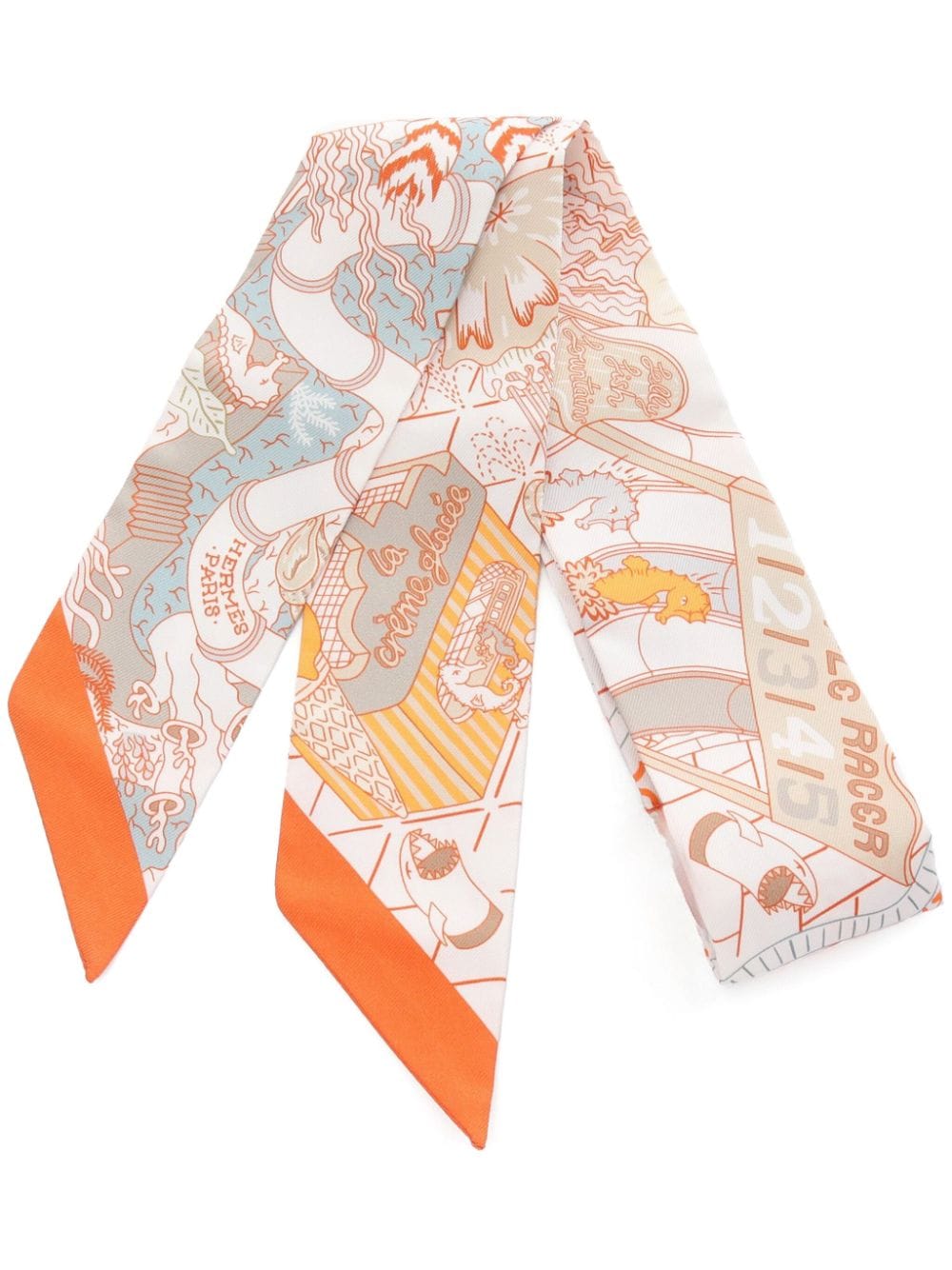 Hermès Pre-Owned 2020s Twilly Splash Park scarf - Arancione