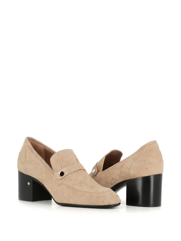Laurence Dacade 70mm stud-embellished Suede Loafers Neutrals FARFETCH IN