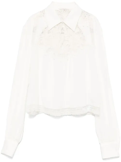 Blouse à dentelle appliquée - Ermanno Scervino - Modalova