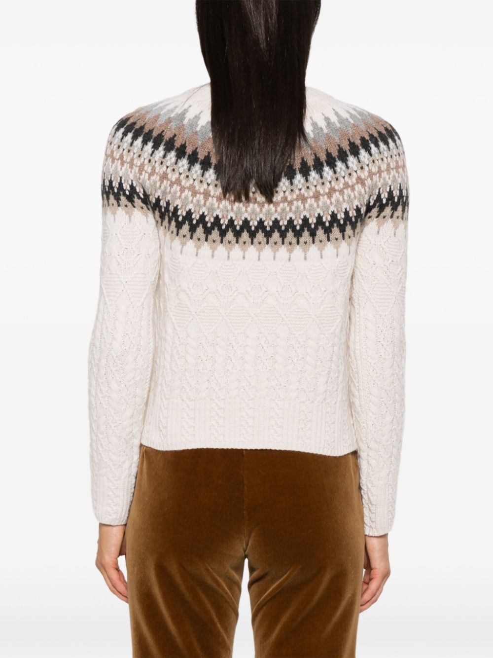 Ermanno Scervino Sweater met print Beige