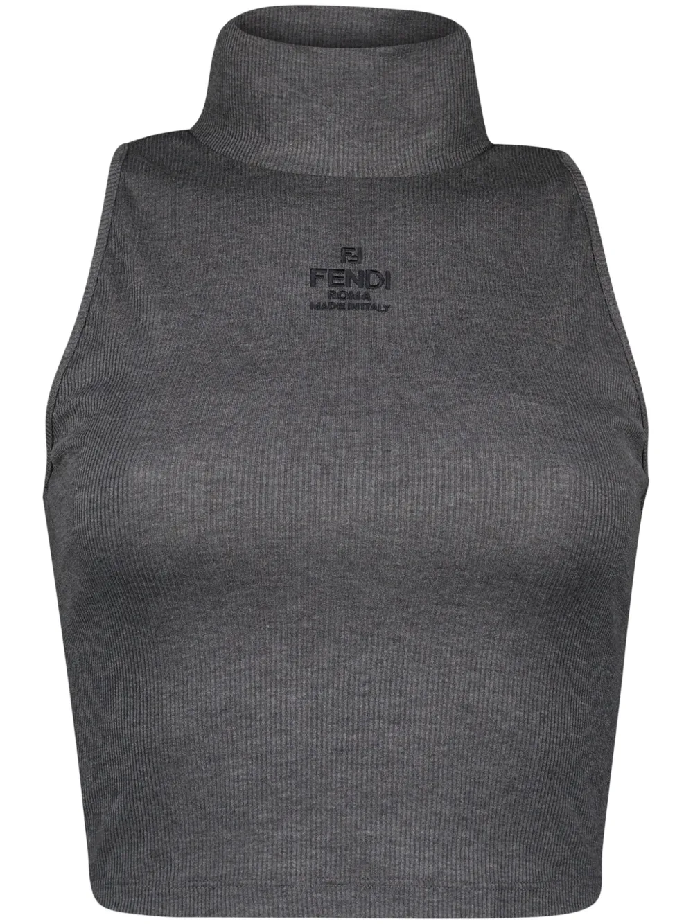 FENDI Tanktop met geborduurd logo Grijs