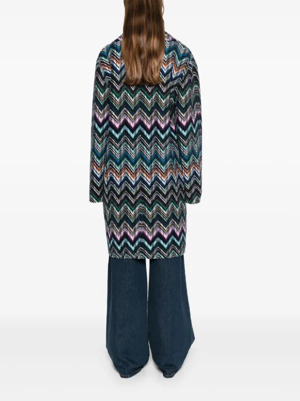 Missoni chevron-knit Coat | Blue | FARFETCH