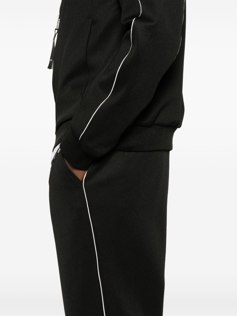 Shop Low Brand Contrasting-trim Track Pants In Black