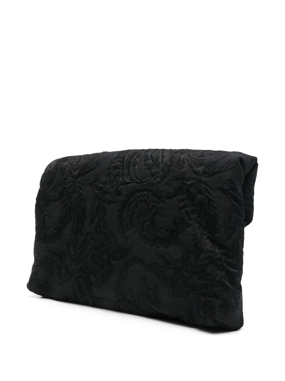 Saint Laurent Clutch met bloemjacquard Zwart