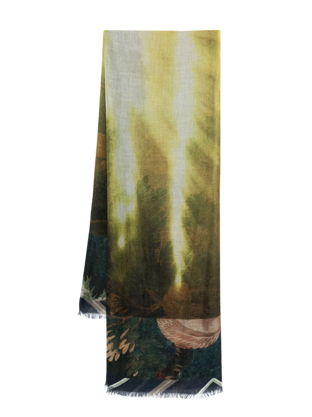 Pierre-Louis Mascia illustration-print scarf - Blue