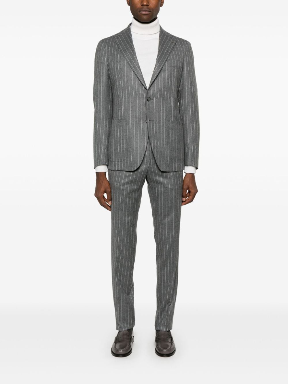 Shop Tagliatore Pinstripe Suit In Grey